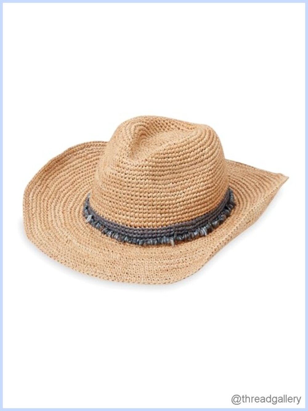 Wallaroo Raffia Straw Cowboy Hat Wide Brim Sun Protection Adjustable Fit